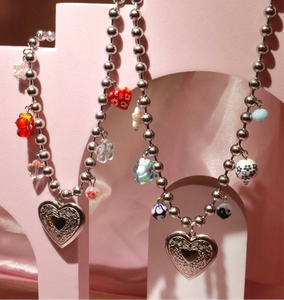 Stainless Steel Locket Charm Necklace
