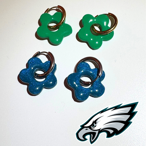 Limited Edition Eagles Flower Hoops