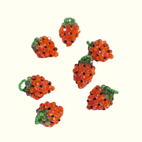 Beaded Strawberry Charm