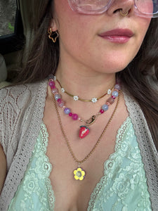 Pink Agate Statement Necklace