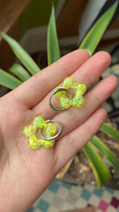 Neon Glitter Floral Hoop