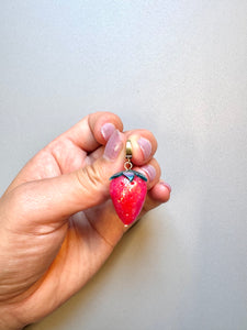 Glittery Strawberry Charm