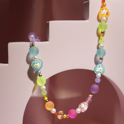 Neon Aura Beaded Necklace