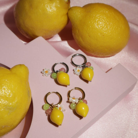 Lemon Drop Charm Hoops