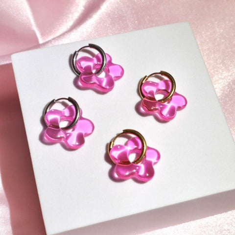 Jelly Sandal Flower Hoops