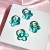 Aquamarine Flower Hoops