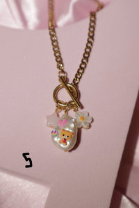 One of a kind toggle charm necklace