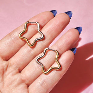 Dual Tone Solstice Star Hoop