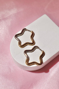 Dual Tone Solstice Star Hoop