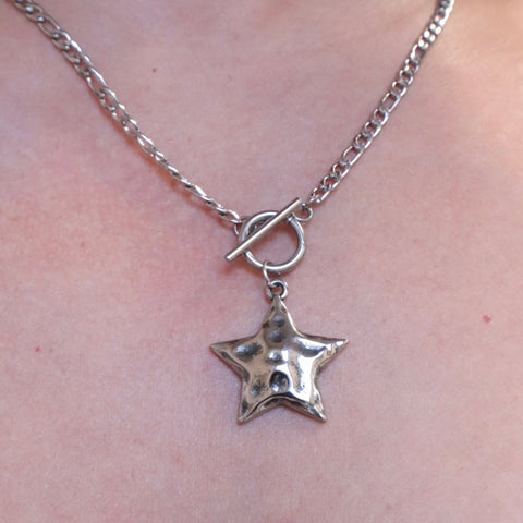 Antique Silver Star Necklace