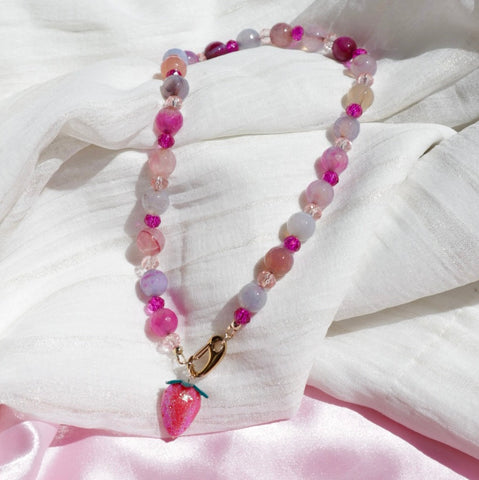 Pink Agate Statement Necklace