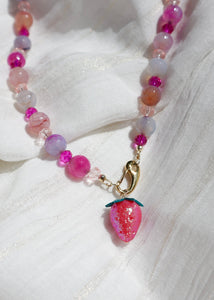Pink Agate Statement Necklace