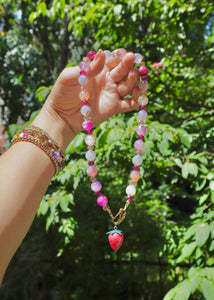 Pink Agate Statement Necklace