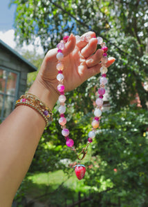 Pink Agate Statement Necklace