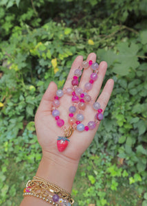 Pink Agate Statement Necklace