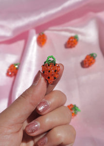 Beaded Strawberry Charm