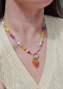 Beaded Strawberry Charm