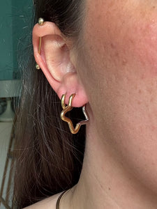 Dual Tone Solstice Star Hoop