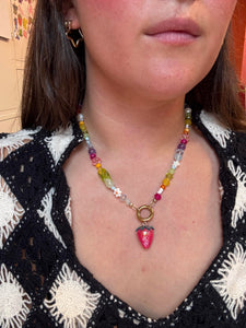 Beaded Strawberry Charm