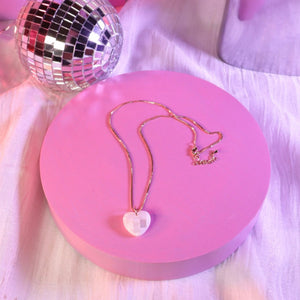 Disco Shell Heart Necklace